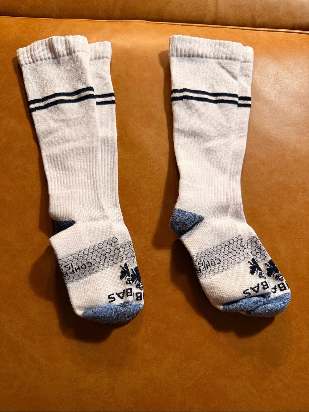 Bombas White Compression Socks - 2 Pair